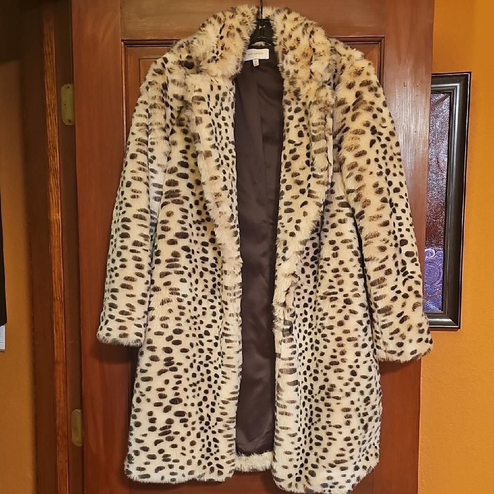 Skies Are Blue Animal Print Teddy Jacket